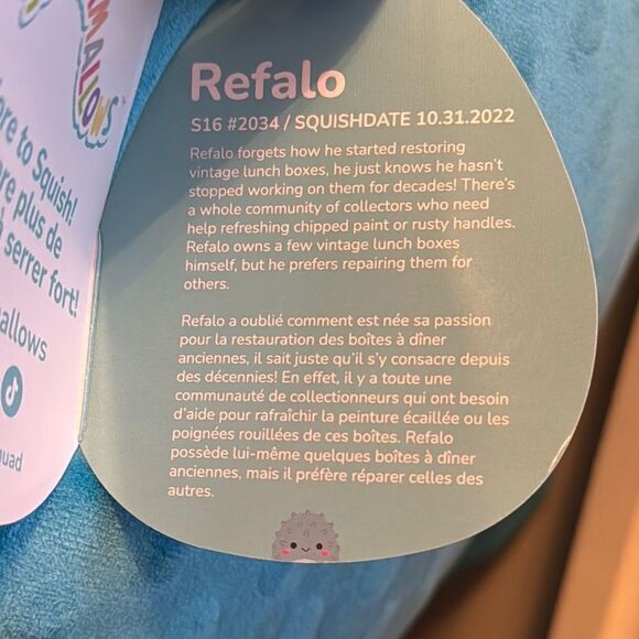 Squishmallows Refalo Blue Pufferfish Plush Toy - Picture 4 of 6